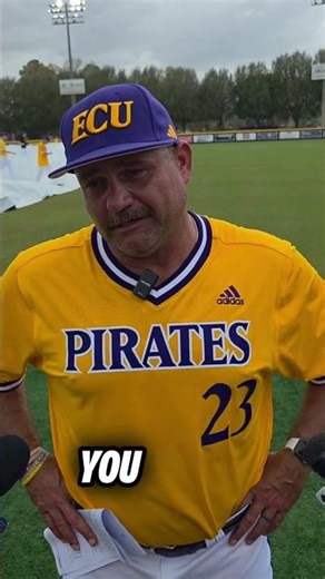#ECU #Baseball Coach Cliff Godwin after the series win over #Penn. #collegebaseball