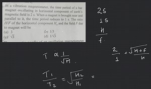 In a vibration magnetometer, the time period of a bar magnet os... | Filo