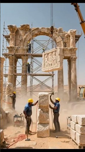 Ancient Roman Arch Restoration | Ruins to Perfect Monument Timelapse