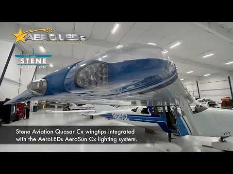PIREP Stene Aviation Quasar Cx wingtips integrated w/ AeroLEDs AeroSun Cx lighting system for Cessna
