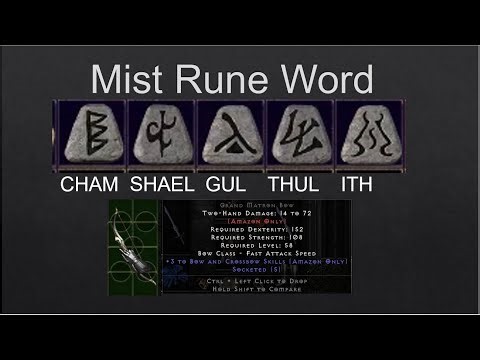 Diablo 2 resurrected Mist Runeword