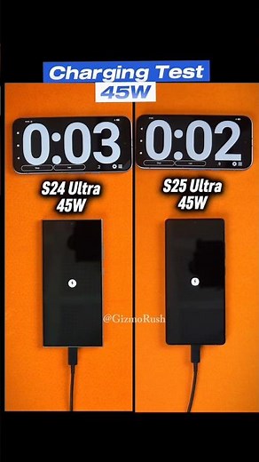 Samsung S24 Ultra Vs S25 Ultra Charging Speed Test 45W