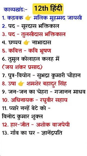 Class 12th Hindi All Chapter Writer Name Kavyakhand Chapter and Author Name Bihar Board