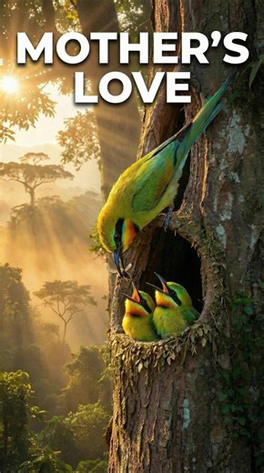 "Mother Bee-Eater Watches Over Her Babies in a Tree Hollow 🥺 | Rare Wildlife Moment"