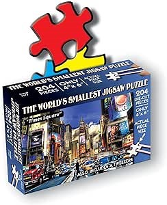 TDC Games World’s Smallest Jigsaw Puzzle, Times Square – Mini Puzzles, Small Challenging Travel Art Puzzle for Adults, 200+ Pieces, 6 in x 4 in
