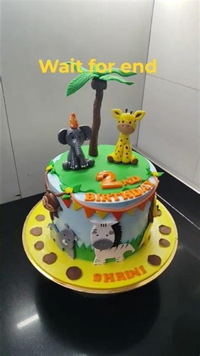Beautiful 😍 cake design/jungle theme cake decoration#youtubeshorts #shorts #viral
