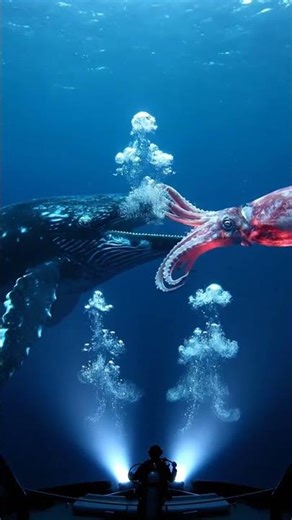 Giant Squid vs Sperm Whale Epic Ocean Battle