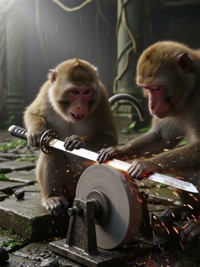 Monkeys Restore an Ancient Samurai Sword