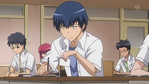 Taiga and Ami must compete in a fifty-meter swimming race. Ryūji tries to encourage Taiga to practice in the swimming pool, but she prefers to practice virtually. Taiga later refuses to participate in the race after Ryūji assumes how she really feels about the competition. | Toradora !