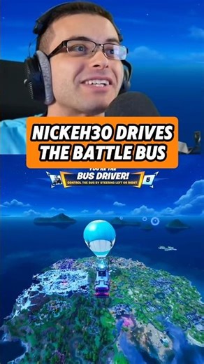 Nick Eh 30 Drives The Battle Bus For The First Time #fortnite #gaming #shorts