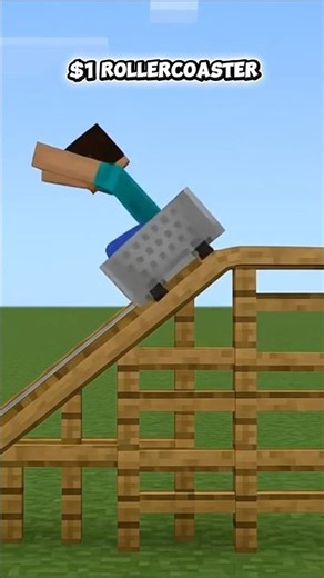 $1 minecraft rollercoaster vs $1,000 vs $1,000,000 #minecraft #minecraftshorts