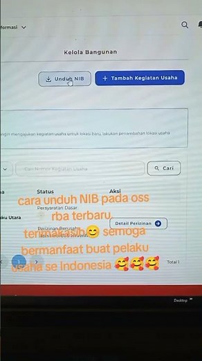cara unduh NIB pelaku usaha pada oss rba terbaru