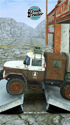 Daily Truck Spintires Mudrunner Eps 289. Tractor Tent Hauler Drags Cargo/Log Train Over Speed Bumps