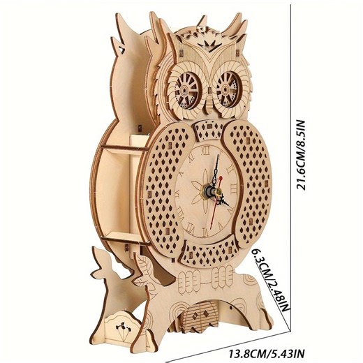 Owl Clock 3D Wooden Puzzle – DIY Wooden Clock Model Kit, Mechanical Building Toy, Birthday & Holiday Gift - Etsy Australia