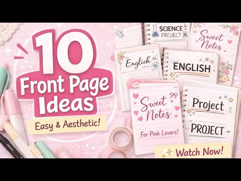 10 Front Page Decoration Ideas | Easy & Aesthetic Project Cover Designs for School/College