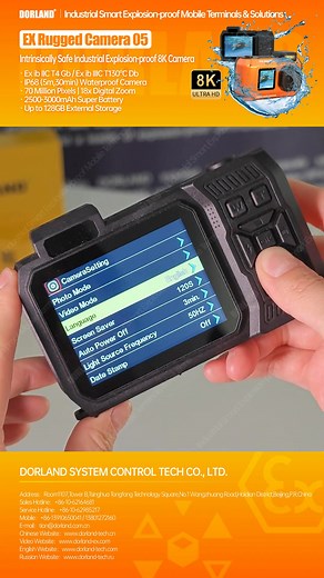 Dorland intrinsically safe industrial grade high protection explosion-proof 8K underwater camera Ex ib lIC T4 Gb/Ex ib IIIC T130°C Db IP68 (5m, 30min) underwater camera 70 million pixel 18x digital zoom 2500-3000mAh ultra large battery Supports up to 128GB external storage. #oilandgas #marineequipment #intrinsicsafety #Camera | Dorland System Control Technology Co., LTD. | Facebook