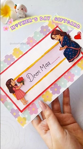 DIY Mother’s Day Card❤️💐 | Handmade Pull-Out Card for Mom | Easy & Cute Craft Idea #colourtherapy_09