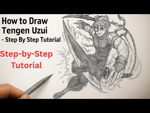 How to Draw Tengen Uzui - Step By Step Tutorial | Demon Slaye
