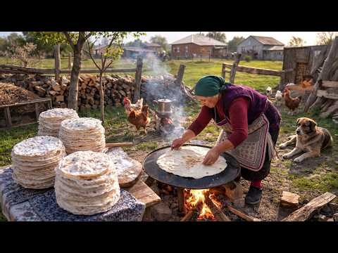 Traditional Lavash Bread Making in the Mountains of Azerbaijan 🔥