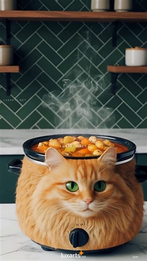 Cat slow cooker 😱 Aww how cute is that?! 🐾 | LuxArts