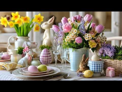 Elegant Spring Farmhouse Decor Ideas | Cozy Easter Home Tour with Bunnies & Pastel Eggs