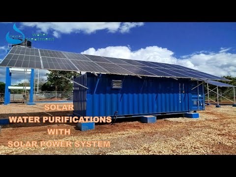 Solar water purification system using solar energy off grid 5m3 solar panel water filtration system