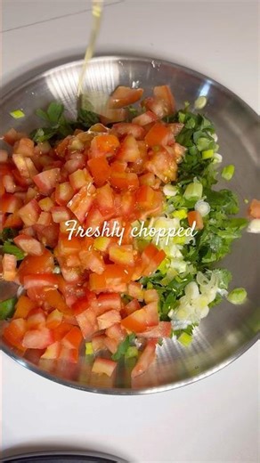 So fresh and delicious …. Tomatoes cilantro and greens onions! You’ll have to try #salad