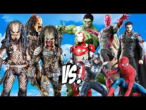 THE AVENGERS vs PREDATORS ARMY SUIT - (HULK,IRON MAN,THOR,CAPTAIN AMERICA,VISION,SPIDER-MAN)