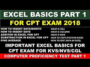 excel basics for cpt exam 2018 kvs nvs exam | computer skills test previous year question papers