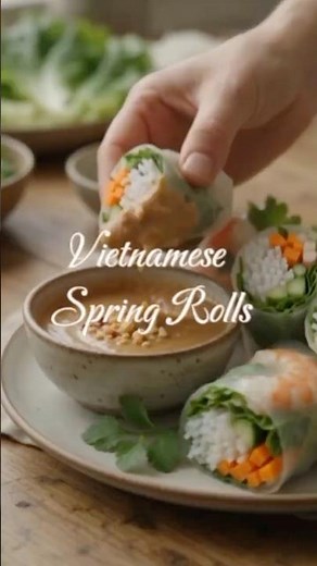 Vietnamese Spring Rolls with Peanut Sauce #EasyRecipes #HomeCooking #Foodie