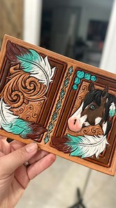 A good antique transformation will never get old!! I’m gonna do a little buckstitching in the border to really frame this one out, but it is turning out just how I imagined it in my head! ❤️ #leatherwork #handmade #tooledleather #hermanoakleather #workinprogress #leathercraft #westernstyle #fiebings #antiquepaste #comingsoon #miniwallet #fiebingsdye #angeluspaint #apha #horsegirl #paintedpony #braidedrootscraftco #wild | Braided Roots Craft Co