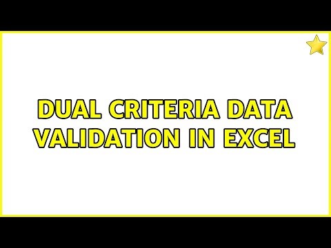 Dual criteria data validation in Excel