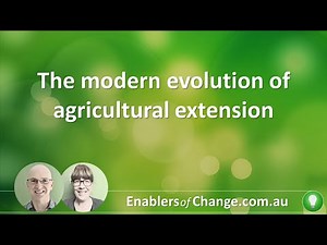 Modern evolution of agricultural extension