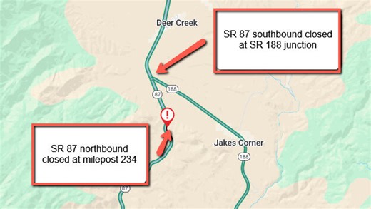 State Route 87 reopens in both directions after brush fire