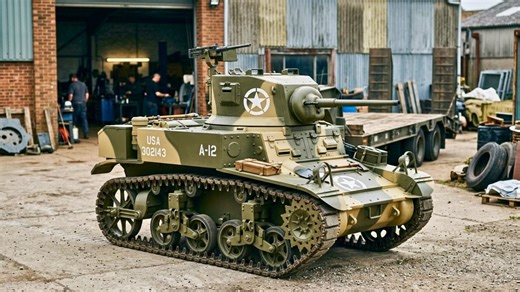 Watch a fully restored WW2 Stuart tank go on sale for the price of a luxury home