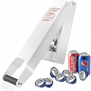 Aluminum Can Compactor White – 8/12/16OZ Metal Can Crusher Heavy-Duty Wall-Mounted Smasher for Aluminum Seltzer, Soda, Beer Cans and Bottles for Recycling