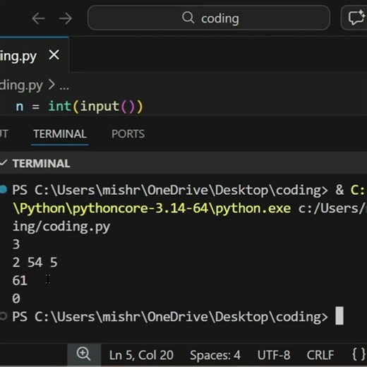 reason in upcoming video (map function) and full video is Python Practice #2..