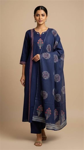 Winter Moon Online Store on Instagram: "Pure Cotton top, pant and dupatta with real mirror hand work Inner: Cotton inner(full) Size: M, L, XL, 2XL Pre order 7 working days RM120 free shipping RF740/0402"