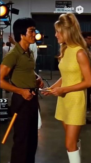 Bruce Lee and Sharon Tate , backstage of The Wrecking Crew (1968 film)