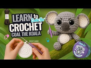 HOW TO CROCHET 🧶 for Beginners (Right-Handed) – Coal the Koala Easy Amigurumi | Cookie Box TUTORIAL