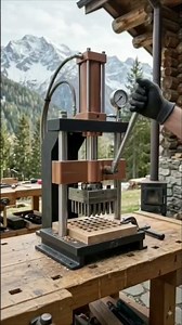 Mini Hydraulic Lattice Window Press | Amazing Wood Grid Cutting Machine! #Shorts #wood #tools #trend