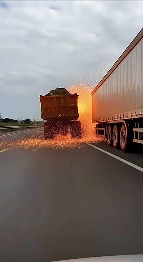 Dashcam Captures Shocking Dump Truck vs Cargo Truck Crash on Busy U.S. Highway!