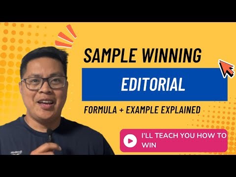 SAMPLE WINNING EDITORIAL - FORMULA + SAMPLE EXPLAINED