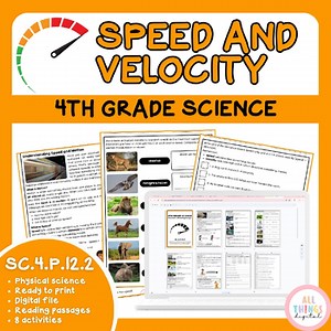 Speed and Velocity SC.4.P.12.2 4th Grade Physical Science Activity & Answer Key