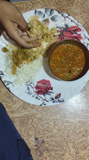 Authentic Indian Rice And Dal Meal ASMR With Natural Eating Sounds