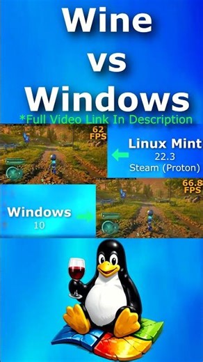 Ditching Windows? Wine Vs Windows #benchmark #linux #nvidia #proton #microslop