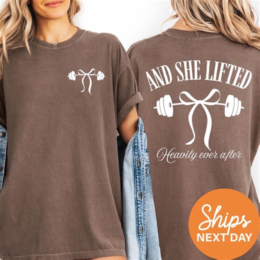 Women's Gym Shirt, and She Lifted Heavily Ever After T-shirt, Cute Workout Tees for Women, Weightlifting Shirt, Fitness Gifts for Her - Etsy