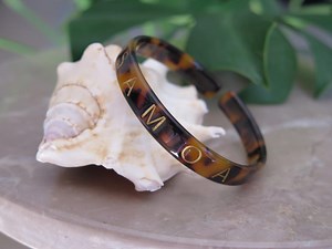 Faux Tortoise Shell Resin Bracelet Bangle Cuff SAMOA Engraved Hawaiian Vintage Jewelry - Etsy Canada