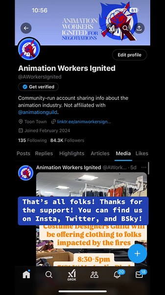 Thanks so much for following us and supporting animation workers! We’re taking a break right now after our negotiations and the LA wildfires but here is where you can find us! #standwithanimation #cartoons #tiktokban #theanimationguild #animationtiktok #union #unionstrong