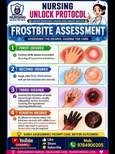 Frostbite Explained | Symptoms, Stages (1st–4th Degree) & Emergency Treatment for Nurses